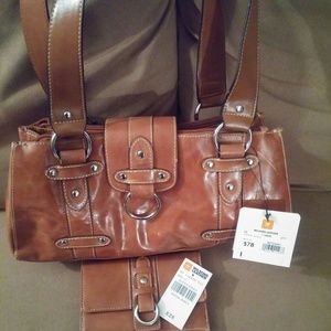 Brown Shoulder Bag & Wallet